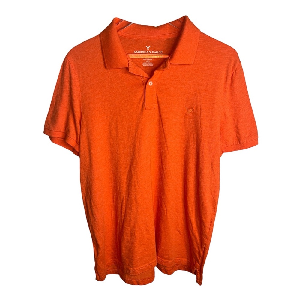 American Eagle Men’s Orange Polo Top